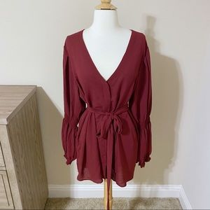 Eloquii V Neck Balloon Sleeve Blouse 18